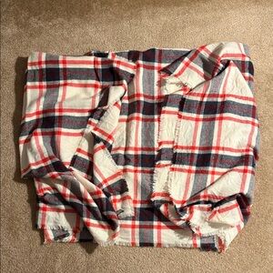 Ann Taylor Red and Blue Plaid Scarf